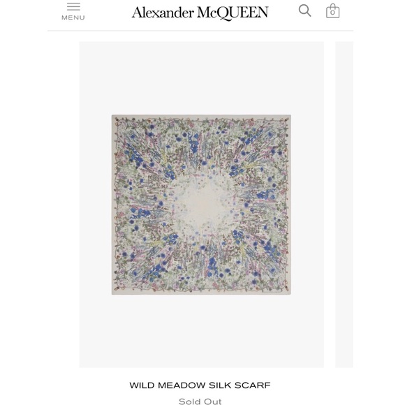 Alexander McQueen β€οΈβ€οΈβ€οΈ Wild Meadow Silk Scarf - Picture 7 of 8